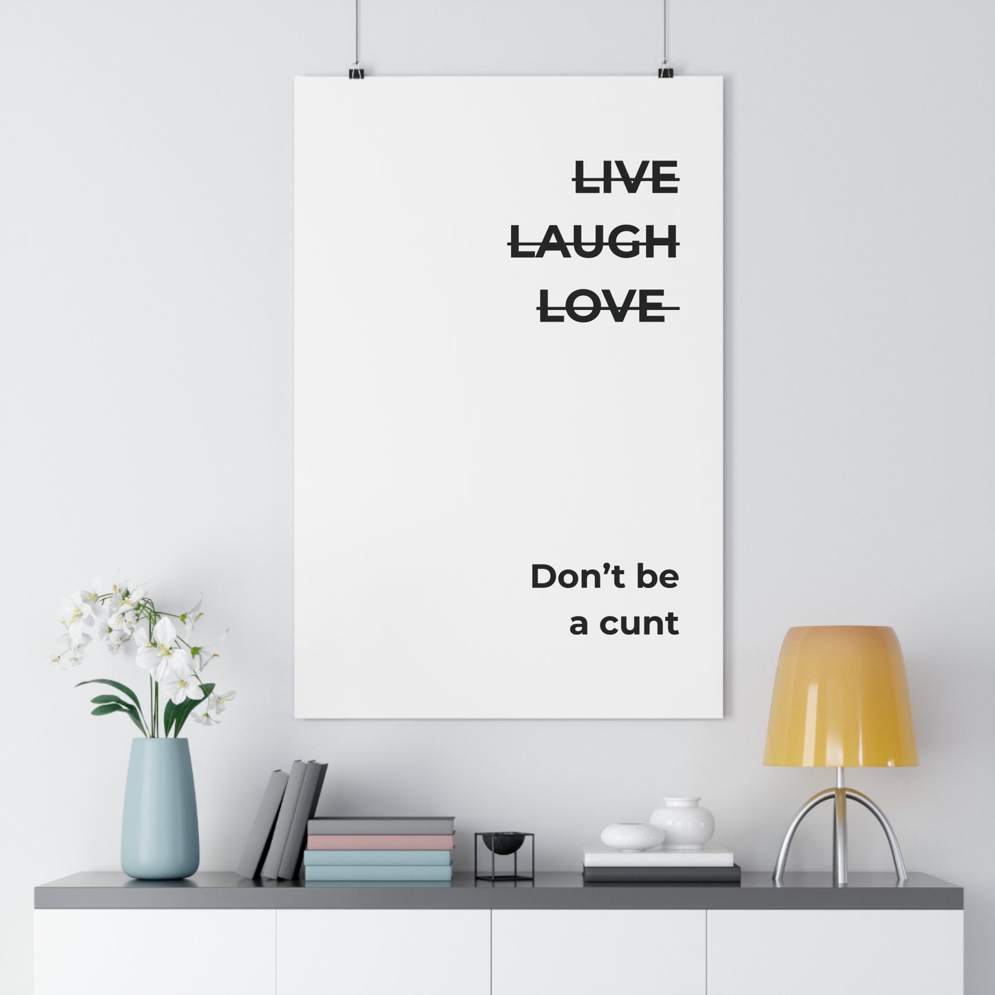 Wall Art Print - "Live Laugh Love" Poster, Modern Home Decor, Funny Gift, Office Humor, Inspirational Art