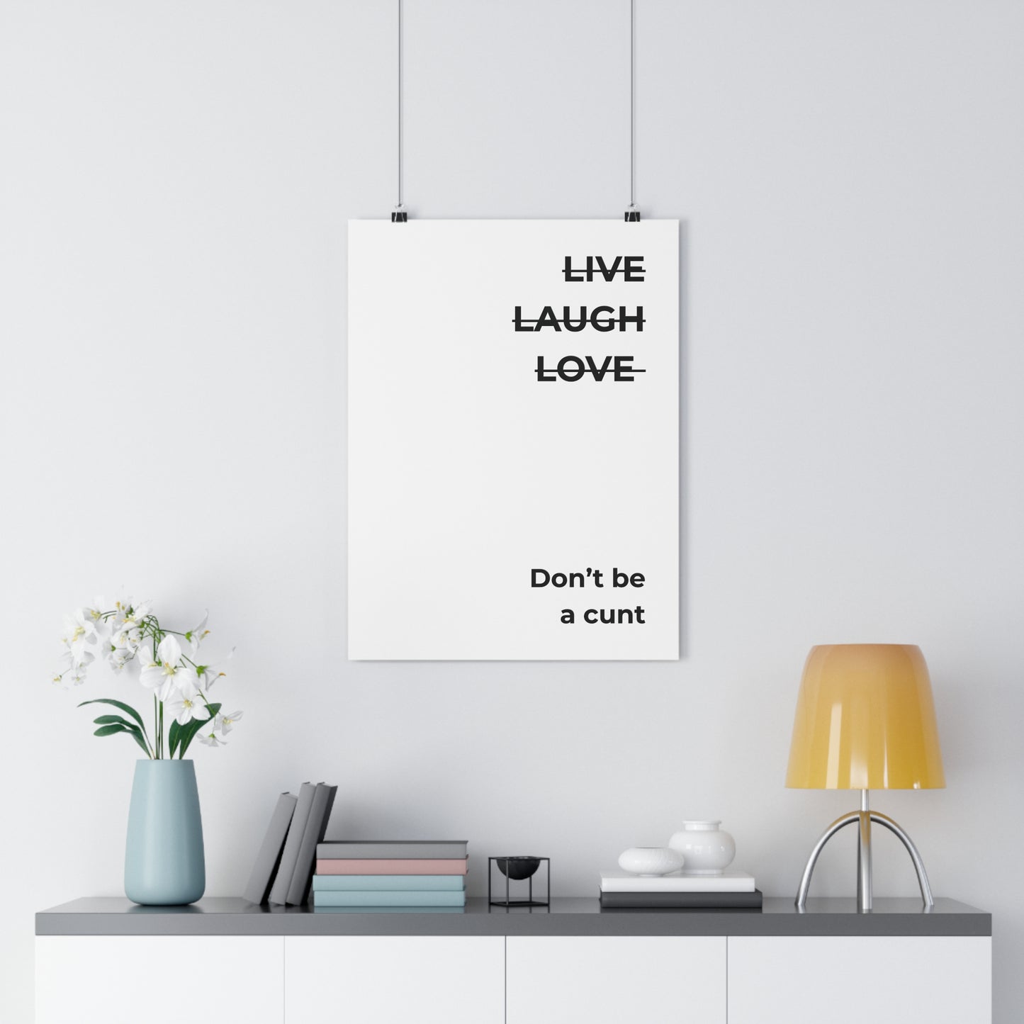 Wall Art Print - "Live Laugh Love" Poster, Modern Home Decor, Funny Gift, Office Humor, Inspirational Art
