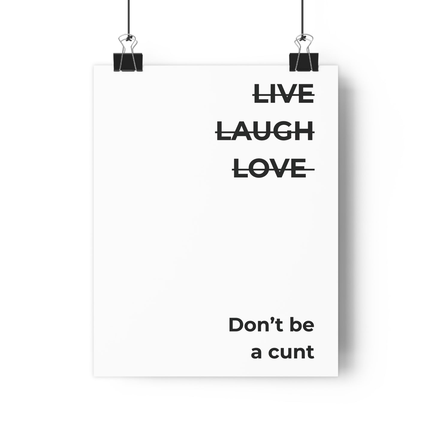 Wall Art Print - "Live Laugh Love" Poster, Modern Home Decor, Funny Gift, Office Humor, Inspirational Art