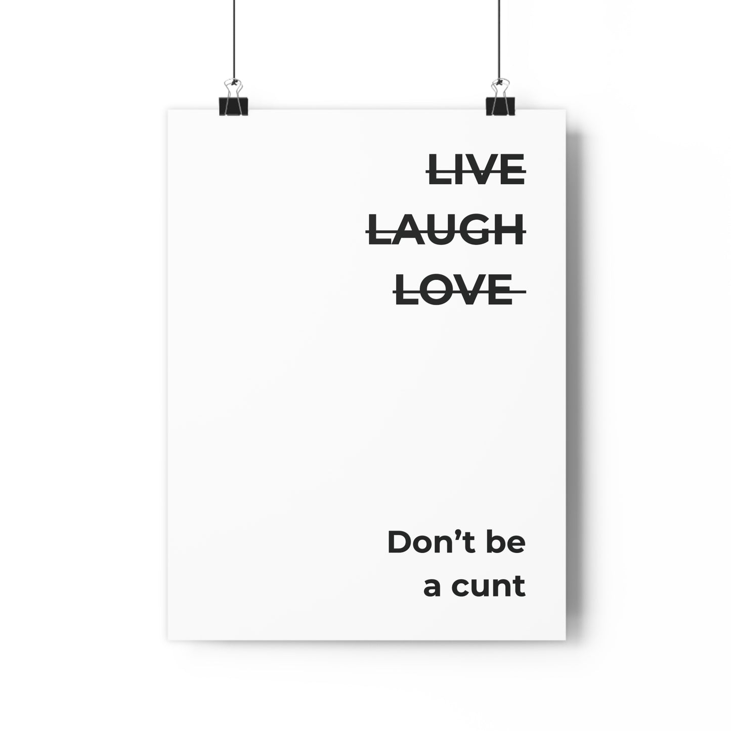 Wall Art Print - "Live Laugh Love" Poster, Modern Home Decor, Funny Gift, Office Humor, Inspirational Art