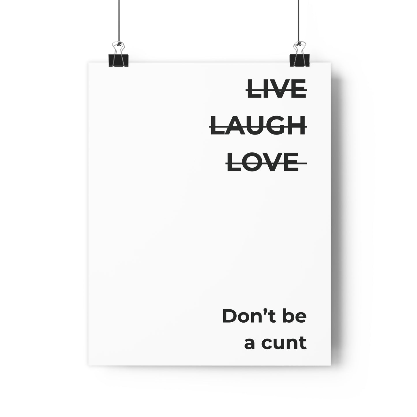 Wall Art Print - "Live Laugh Love" Poster, Modern Home Decor, Funny Gift, Office Humor, Inspirational Art