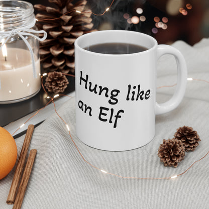 Humorous Elf-Themed Coffee Mug - 11oz White Mug for Holiday Fun