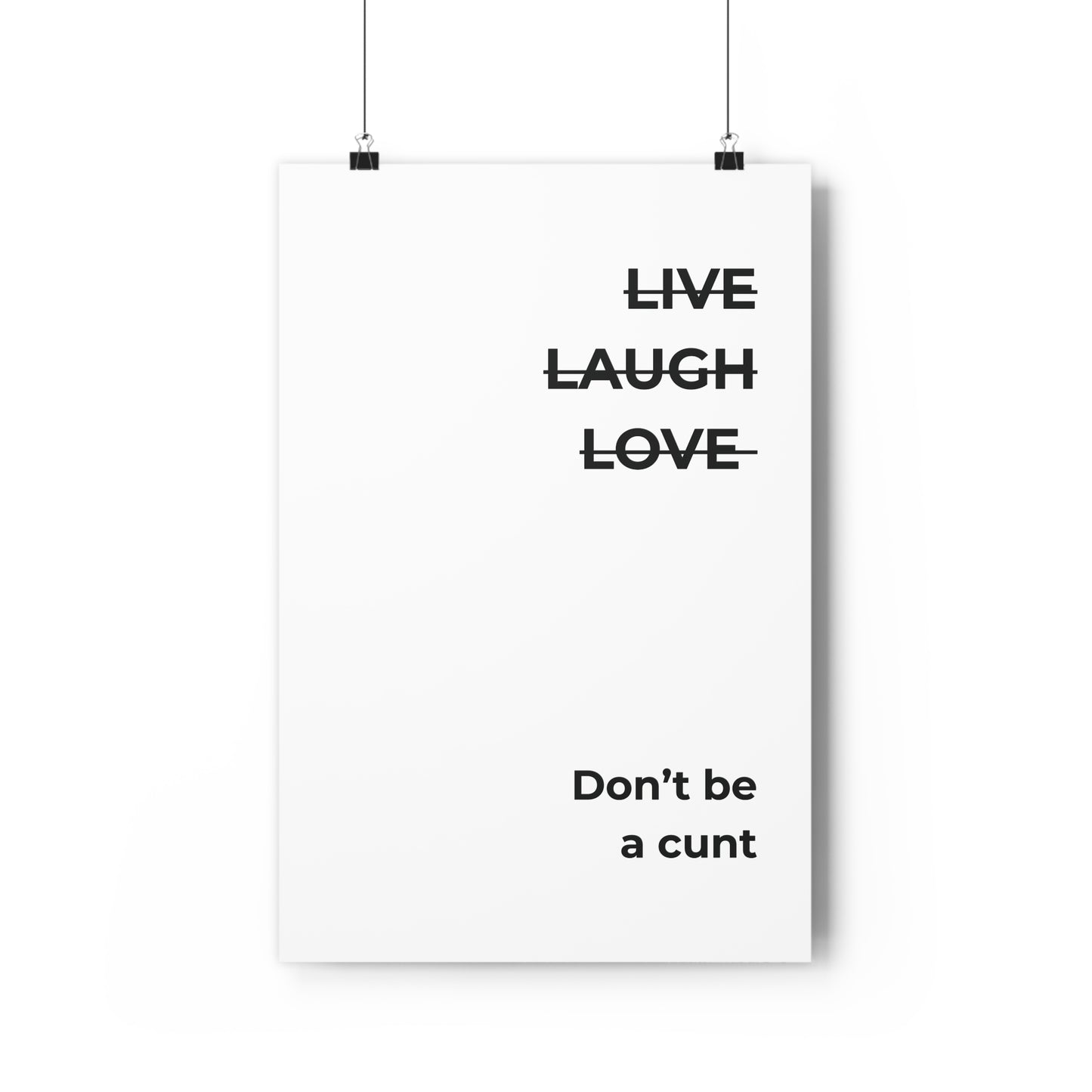 Wall Art Print - "Live Laugh Love" Poster, Modern Home Decor, Funny Gift, Office Humor, Inspirational Art