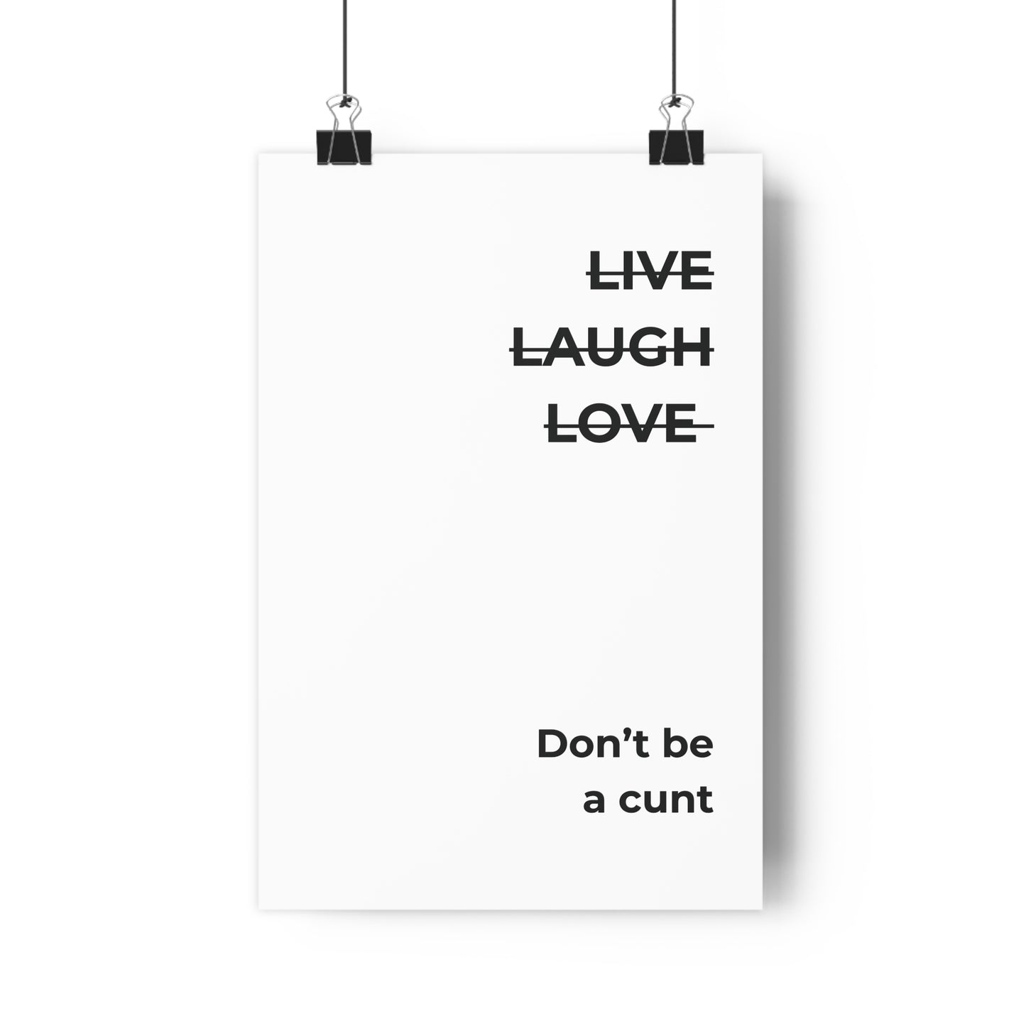 Wall Art Print - "Live Laugh Love" Poster, Modern Home Decor, Funny Gift, Office Humor, Inspirational Art