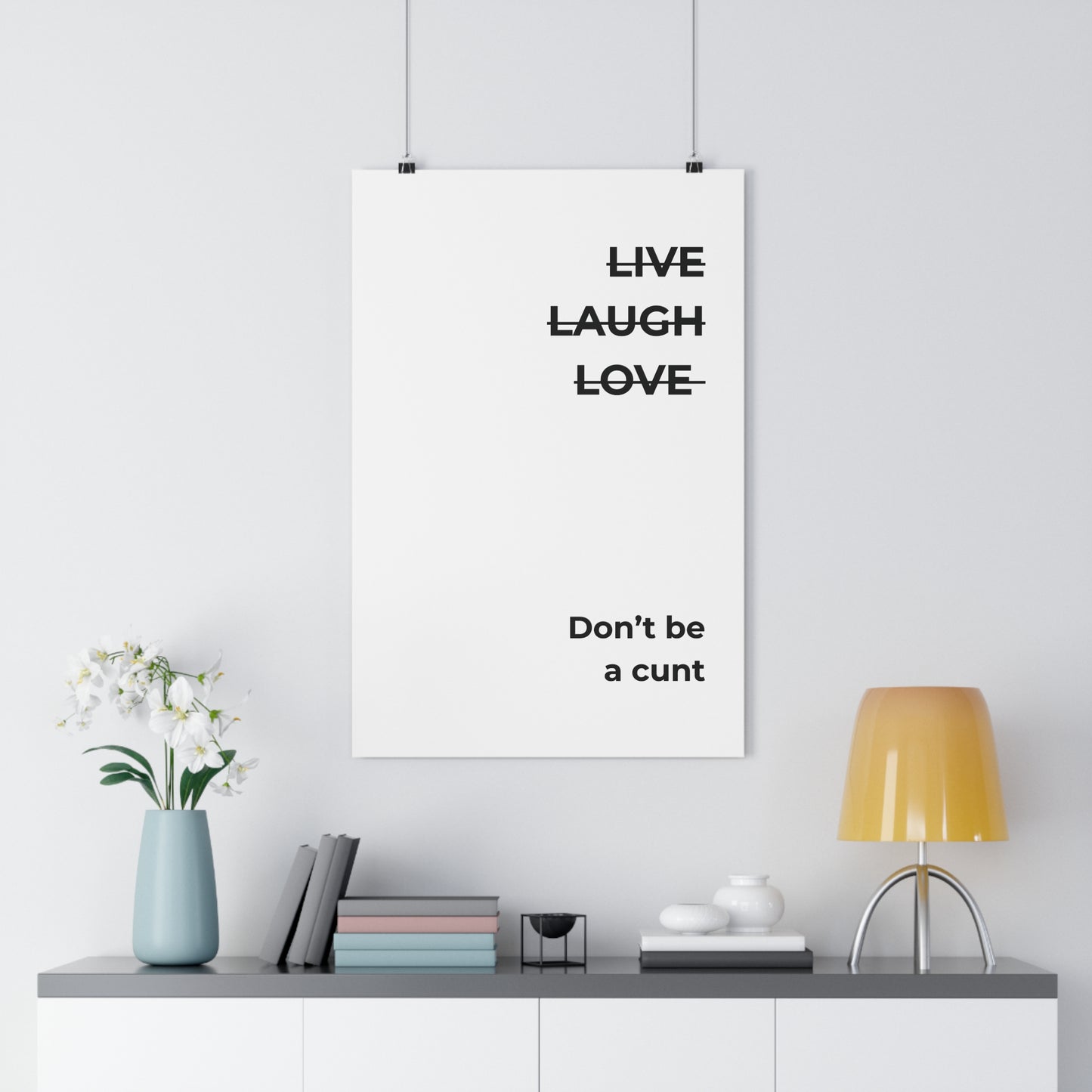 Wall Art Print - "Live Laugh Love" Poster, Modern Home Decor, Funny Gift, Office Humor, Inspirational Art
