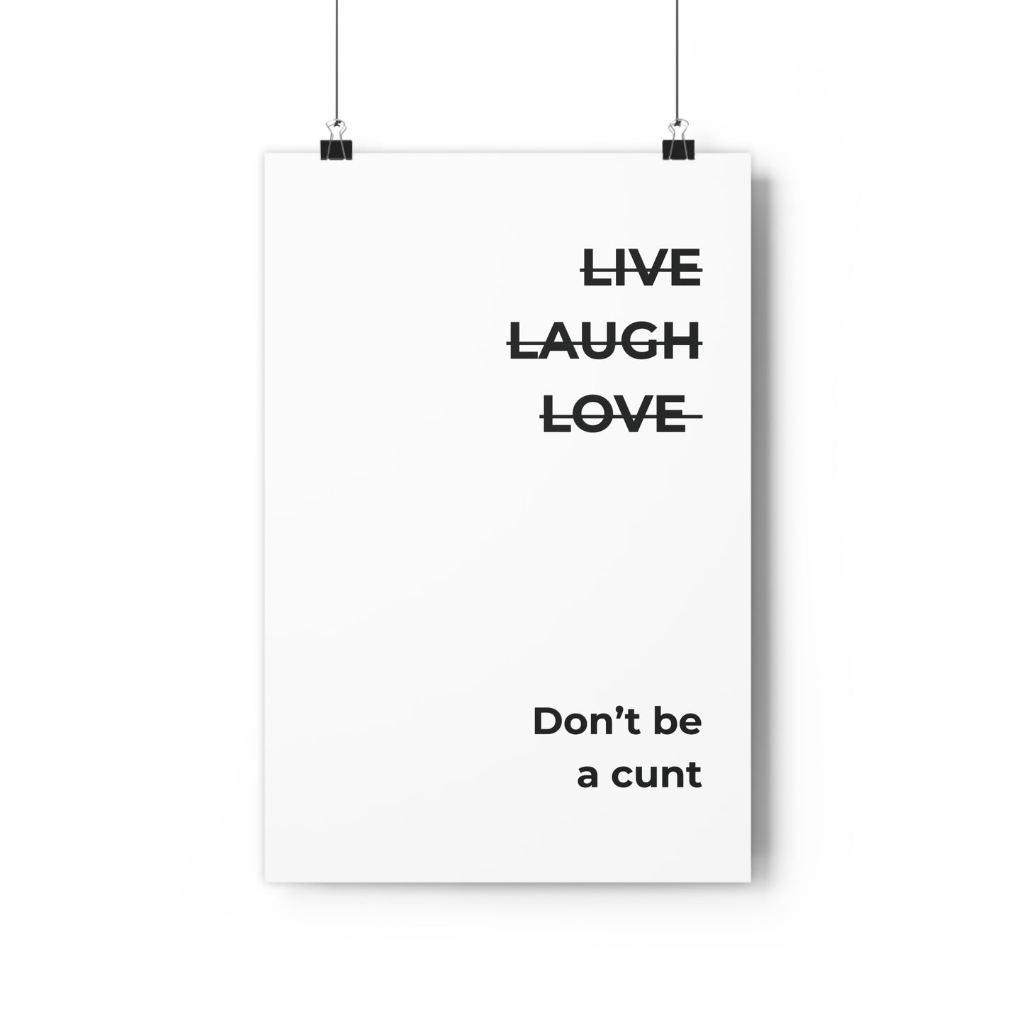 Wall Art Print - "Live Laugh Love" Poster, Modern Home Decor, Funny Gift, Office Humor, Inspirational Art